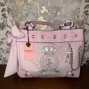 Juicy Couture Light Pink Daydreamer Tote with Silver Accents
